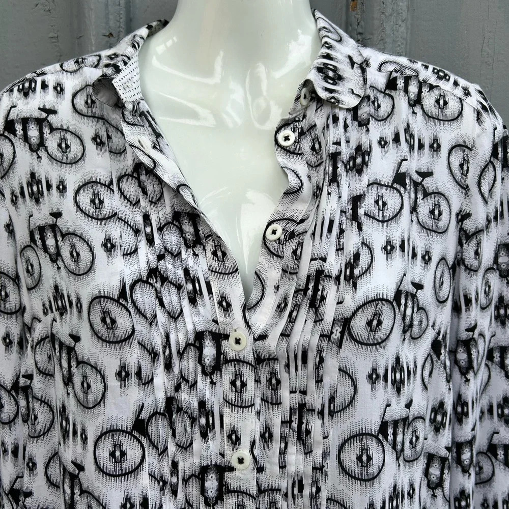 Maeve Anni Popover Blouse with Bicycles, size  2 - Picture 5 of 13